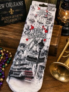 adidas New Orleans Graphic Socks in Black, White and Red